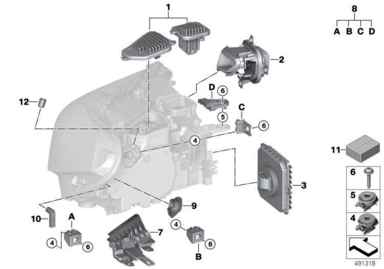 Einzelteile Scheinwerfer LED ->59841631942