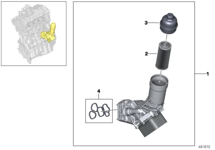 Lubricat.syst.-oil filter,heat exchanger ->59859117750