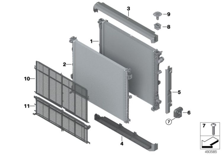 Radiator mounting parts ->60721171440