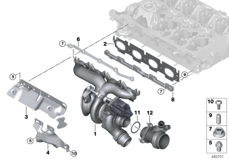 Exhaust turbocharger w.exhaust manifold ->59859117756