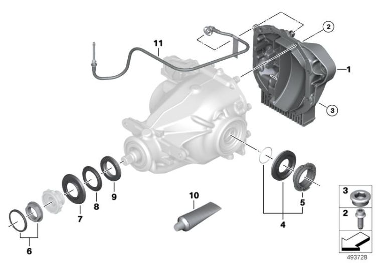 Rear axle diff.sep.components 215LW ->60024332275