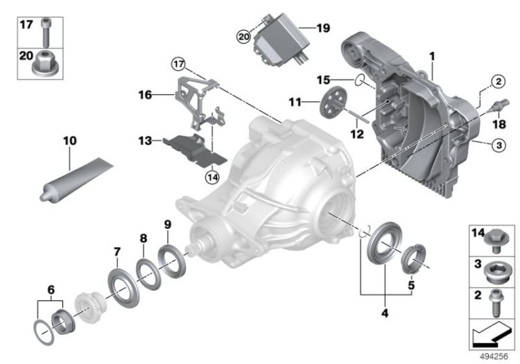 Rear axle diff.sep.components 225ALS ->60024332347