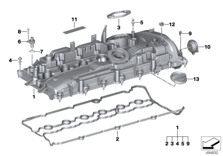 Cylinder head cover/Mounting parts ->60025117859