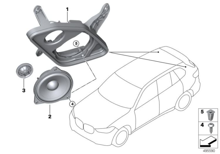 Single parts, Top HiFi system, D-pillar ->60024653056