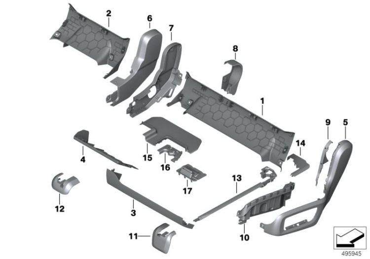 Seat, rear, seat trims ->60024524491