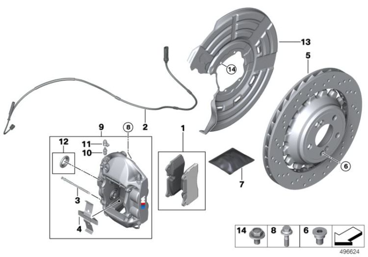 M Sport braking system red repl.rearaxle ->59851342201