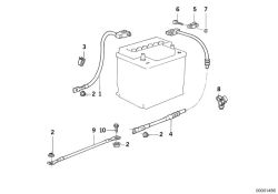 BMW original Cable de bateria negativo 5er E39 length = 860MM (12421719728) (12421719728)