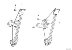 Mécanisme de lève-vitre arrière gauche d`origine BMW  (51341935635)