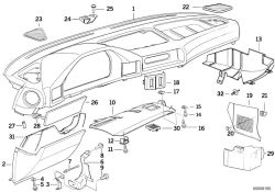 Bouton-poussoir d`origine BMW KARMESINROT (51438117118)