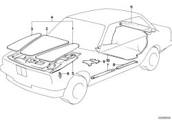 Original BMW storing partition sound insulation  (51481913067)