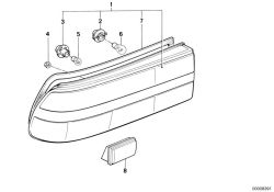 Right tail light with rear fog light, Number 01 in the illustration