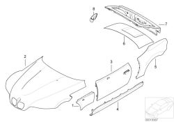 Original BMW Seitenwand h. rechts breite Ausführung  (41350307017)