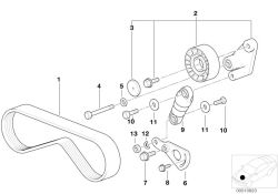 Original BMW Spannrolle mit Hebel  (11281742859)