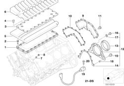 11141435968 Washer gasket Engine Engine housing BMW Z3 Roadster Z3 11141742728 E34 E39 E38 E31 E53 E52 >16308<, Rondella di tenuta