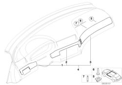 Original BMW Dekorleiste I-Tafel rechts grundiert  3er (51457904028)