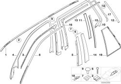 Moulure de montant B AR gauche d`origine BMW  (51348159873)