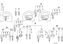 Original BMW Satz Schlüssel mit EWS-Steuergerät  (51219070171)