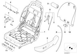 Original BMW Rückwand für Rückenlehne TOPASBLAU (52108268314)