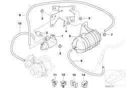 11657787635 Bracket vacuum reservoir Engine Vacuum control BMW 3er E90 11652248185 E46 >91741<, Soporte deposíto a depresión