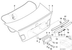 Trunk lid grip with key button grundiert