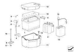 BMW original Cubierta polo positivo bateria hohe Version (61211370990)