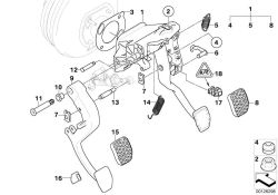 BMW original Mecanismo de pedales con pedal de freno 6er F06 (35002282325) (35002282325)