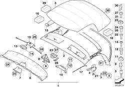 BMW Z4 E85 Roadster Verdeck Verkleidung Hardtop Abdeckung 7070435