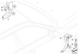 BMW original Revestimiento lateral delantero dcha. 5er F07 GRAU (51437110874) (51437110874)