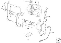 Original BMW Bremssattelgehäuse rechts  (34116766558)