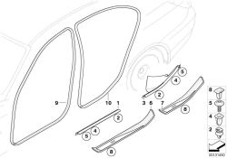 BMW original Moldura M estribo tras. izq. 5er F07 M (51477898822) (51477898822)