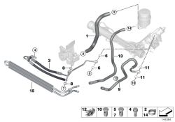 Original BMW Radiator return line for active steering  (32416774303)