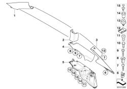 Original BMW Blende A-Säule links SCHWARZ (51433427325)