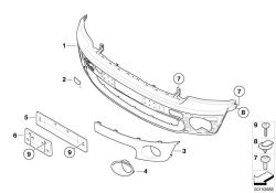 Original BMW Verkleidung Stossfänger grundiert vorn  (51112753995)