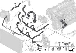 BMW original Manguera radiador termostato inferior i3 I01 (17127564480) (17127564480)