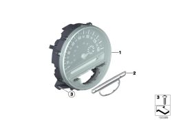 Speedometer, instrument panel KM/H Silver