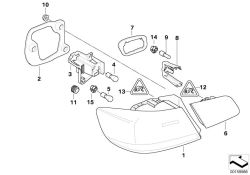 BMW original Luz trasera en tapa del maletero izq. 3er E92 (63217162299) (63217162299)