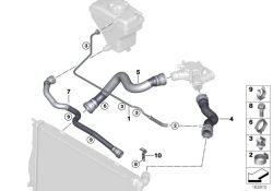 Original BMW Hose from radiator bottom - thermostat  (11537840661)