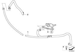 Conduite en tuyaux flexibles gauche, numéro 01 dans l'illustration
