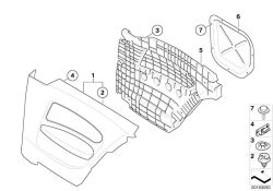 Seitenverkleidung Stoff hinten links orange