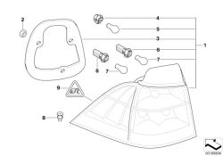 Original BMW Heckleuchte Seitenwand links weiss  (63217165825)