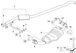 18303445910 FRONT SILENCER Exhaust system Exhaust system rear BMW X3 F25 E83N >166706<, Presilenziatore