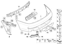 BMW original Guia inferior centro 6er F06 (51127056388) (51127056388)