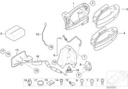 Outer door opener, primed, right 