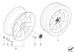 BMW d'origine Ruota a disco in met. leggero 8Jx19     ET:37 (36116785002)