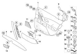 DOOR LINING LEATHER REAR LEFT anthrazit