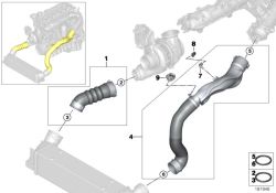 Conduite d`air de suralimentation d`origine BMW  (11617800144)