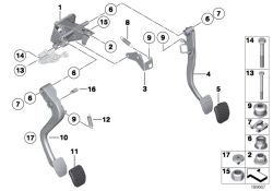 Original BMW Supporting bracket, foot controls LSC (35112229128)