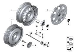 Original BMW Notrad Stahl SCHWARZ 31/2Jx15  ET:35 (36111509164)