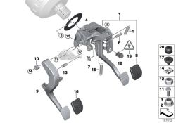 Mecanismo de pedales con pedal de freno  (35006762926)