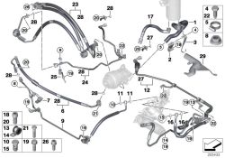 BMW original Soporte dirección tubería de succión X6 F16 (32416779959) (32416779959)
